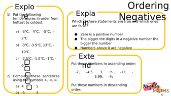 Ordering Negative Numbers | Teaching Resources