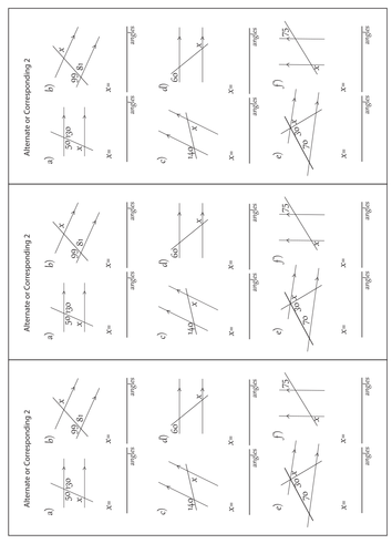 Alternate Corresponding Angles Teaching Resources