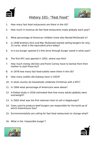 history 101 question worksheets teaching resources