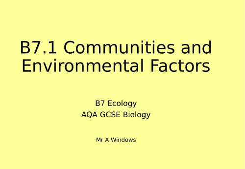 B7 Ecology - AQA GCSE Biology (9-1)