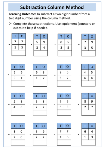 Subtraction AQA Entry Level 2 Maths Teaching Resources