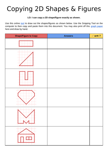 Copying 2D Shapes & Figures [Designed for Online] | Teaching Resources