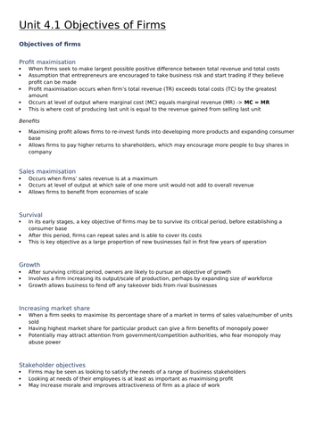 Economics A-level: Market structures