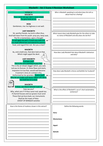 Macbeth Revision Worksheets | Teaching Resources