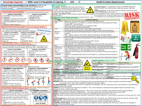 Level 1/2 Hospitality & Catering - LO3 - Health & Safety requirements ...