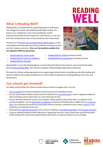 Reading Well for Children : Information for Schools and resources ...