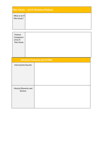 Sci Fi Film Music Distance Learning for Year 7