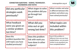 Metacognitive Questioning Cards With Sentence Starters Teaching Resources