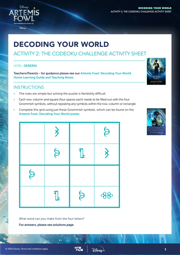 Resource - Artemis Fowl: Decoding Your World - Into Film