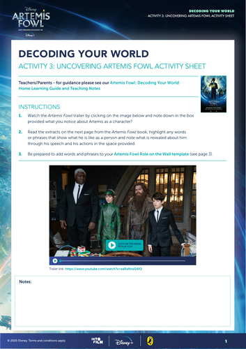 Resource - Artemis Fowl: Decoding Your World - Into Film