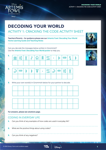 Resource - Artemis Fowl: Decoding Your World - Into Film