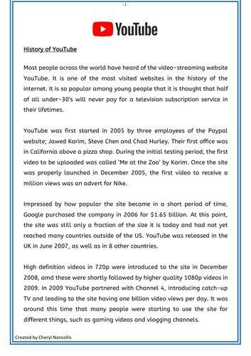 history of youtube essay