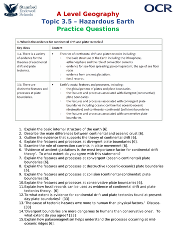 ocr geography a level coursework examples