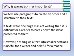 English KS3 Paragraphing | Teaching Resources