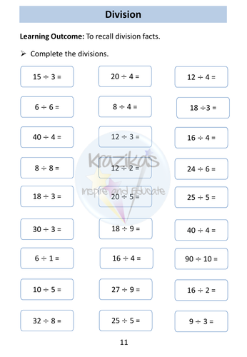 Division: AQA Entry Level 3 Maths | Teaching Resources