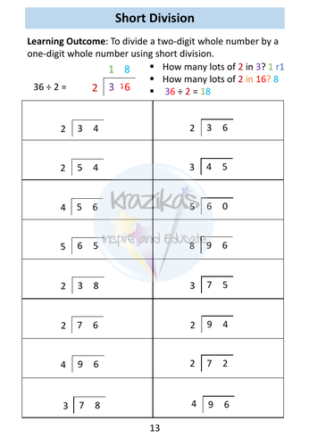 Division: AQA Entry Level 3 Maths | Teaching Resources