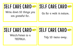 Self care cards | Teaching Resources