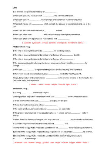 Aqa Gcse Combined Science Paper 1 Review Teaching Resources 1208