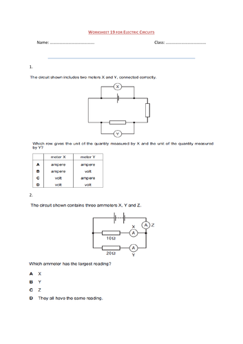 Complete source for IGCSE Physics Electric Circuits (Chapter 19 ...