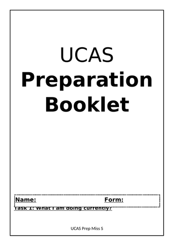 UCAS Prep Booklet | Teaching Resources