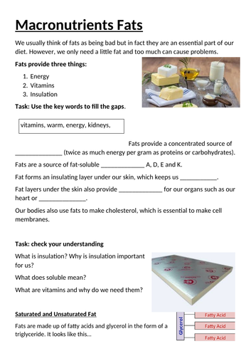 Macronutrients: Fats