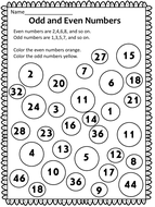 Odd and Even Numbers Worksheet - Distance Learning | Teaching Resources