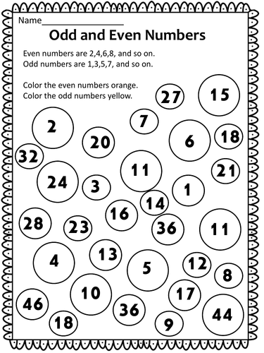 Odd and Even Numbers Worksheet - Distance Learning | Teaching Resources