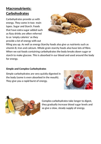 Macronutrients - Carbohydrates