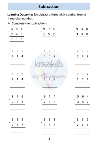 Subtraction: AQA Entry Level 3 Maths | Teaching Resources