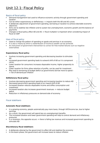 AQA Economics A-Level (A* Notes, Essay Examples and Plans) | Teaching ...