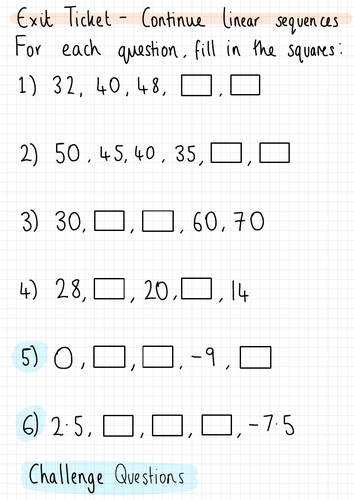 year 7 sequences worksheet