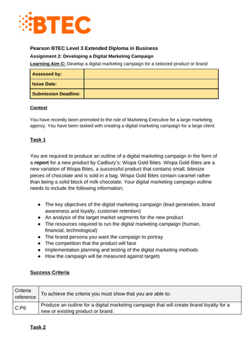 unit 17 digital marketing assignment 2