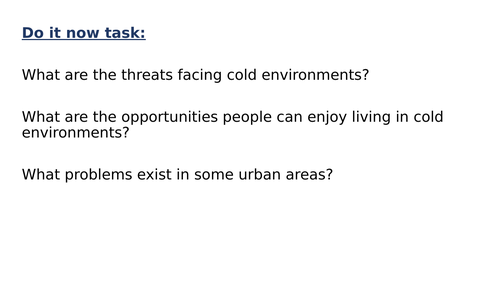 Managing cold environments | Teaching Resources