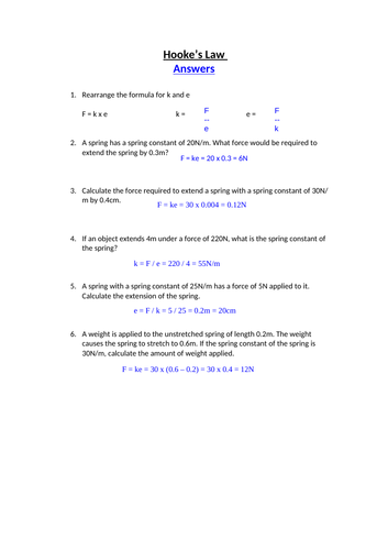 Forces and Elasticity 2/3 Stretching Springs investigation | Teaching ...