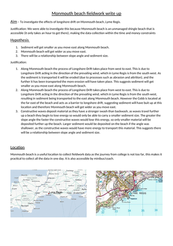 a level geography coursework examples edexcel