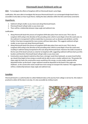 geography coursework example