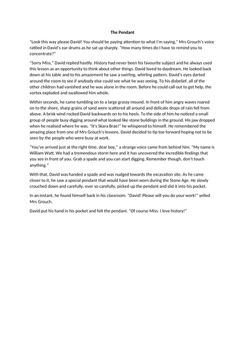 Talk for Writing Model Text- Portal Tale- The Pendant | Teaching Resources