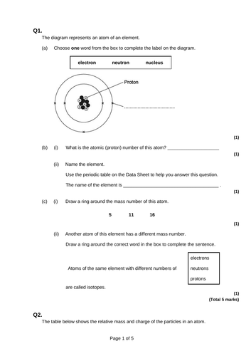 AQA Trilogy Atoms and the Periodic Table unit | Teaching Resources