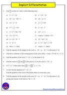 Implicit Differentiation Worksheet + Answers | Teaching Resources