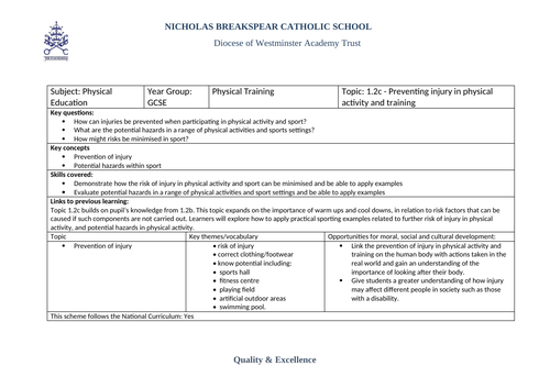 gcse pe ocr coursework exemplar