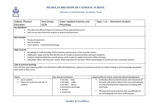 ocr gcse pe coursework action plan