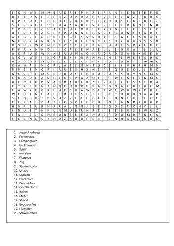 Y8 German word searches numerous topics | Teaching Resources