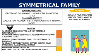 families sociology family gcse aqa lessons symmetrical