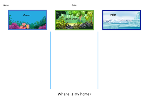 animals and their habitats matching activity where is my home worksheets teaching resources