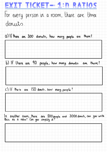 Ratio Scale Exit Tickets Year 8 White Rose Maths Teaching Resources