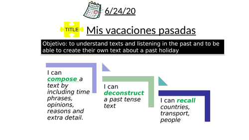 vacaciones pasadas- past holidays Mira2 KS3