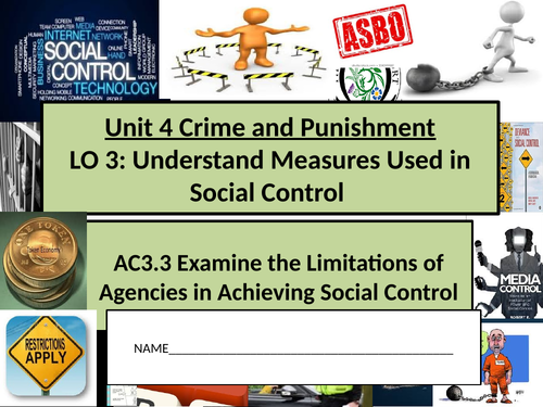 Criminology New Spec Unit 4 Ac3 3 Limitations Of Agencies In Social Control Lesson Activities Teaching Resources
