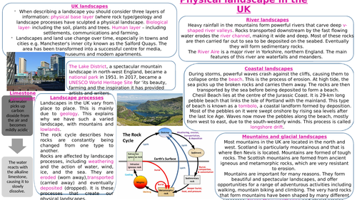 KS3 physical landscape in the UK