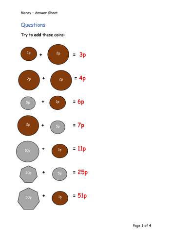 Y1 Maths - Currency