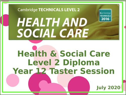 OCR Cambridge Technical Level 2 Health & Social Care Qualification ...